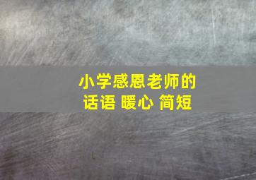 小学感恩老师的话语 暖心 简短